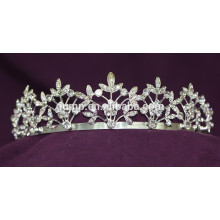 Design de feuilles Accessoires pour cheveux Mariage Cristal Tiara Bridal Rhinestone Pearl Crown